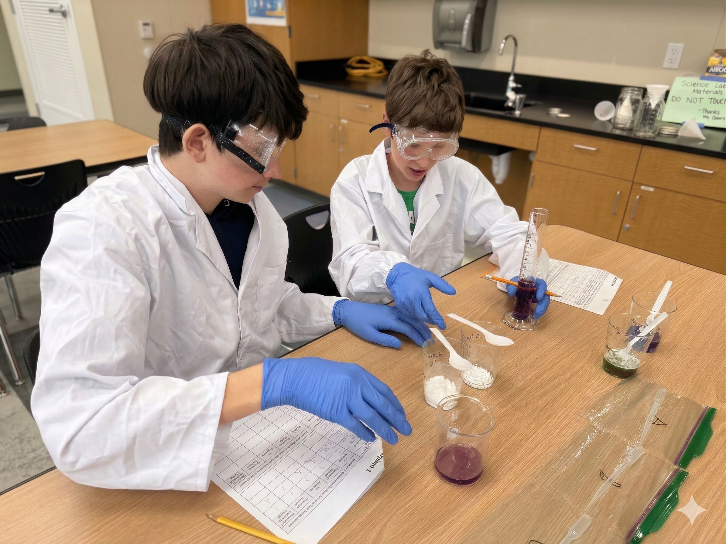 Students are experimenting.